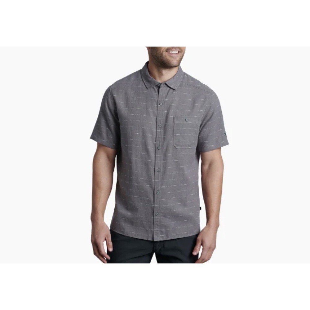 KUHL Intrepid Skorpio Short Sleeve Button Down Shirt Men's Large Gray 0039